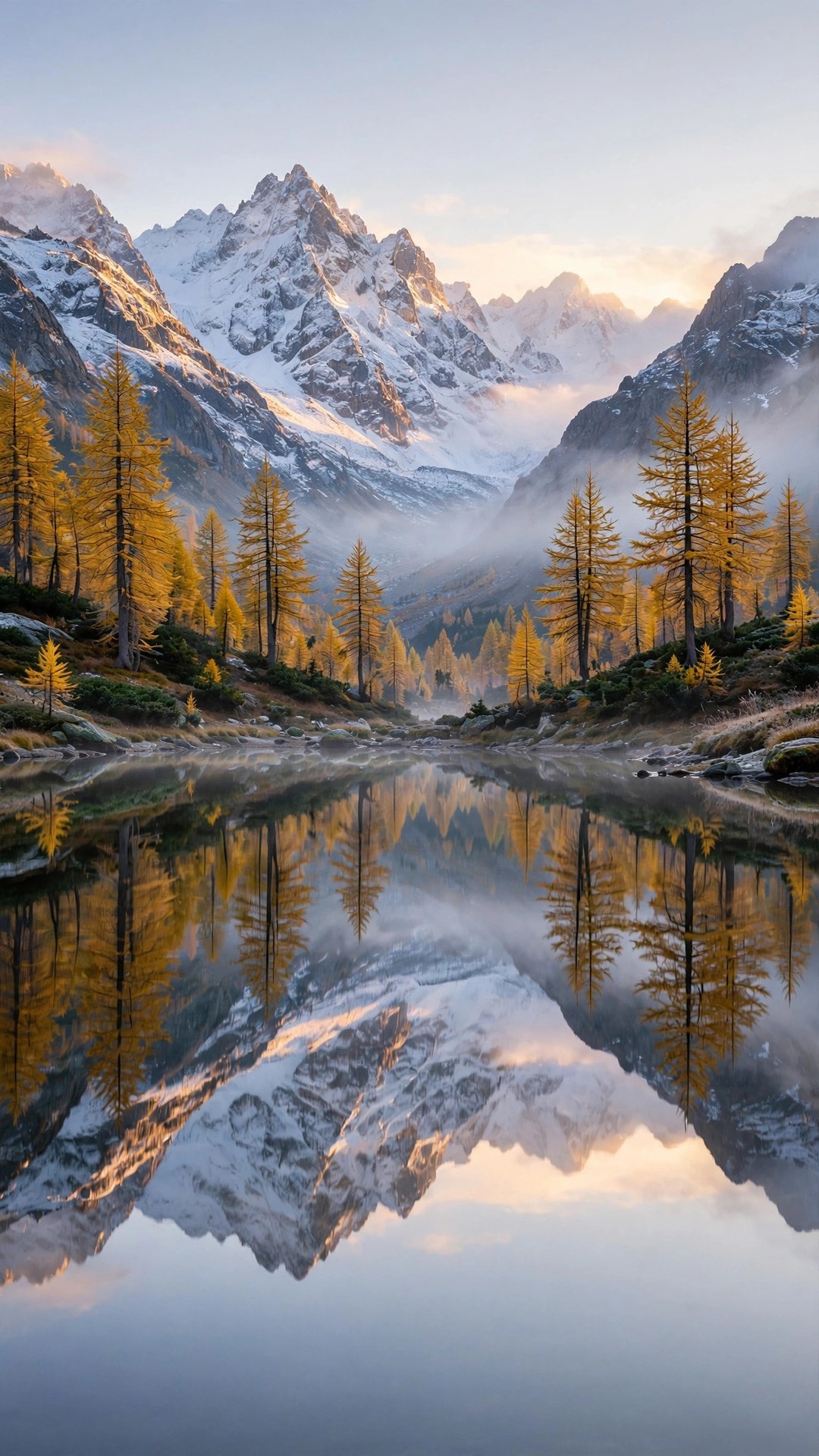 Alpine Lake Fall Reflection Wallpaper — Free Nature Wallpaper