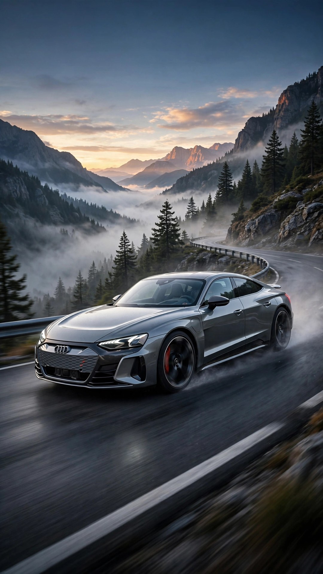 Audi on Mountain Road Wallpaper — Free Cars Wallpaper