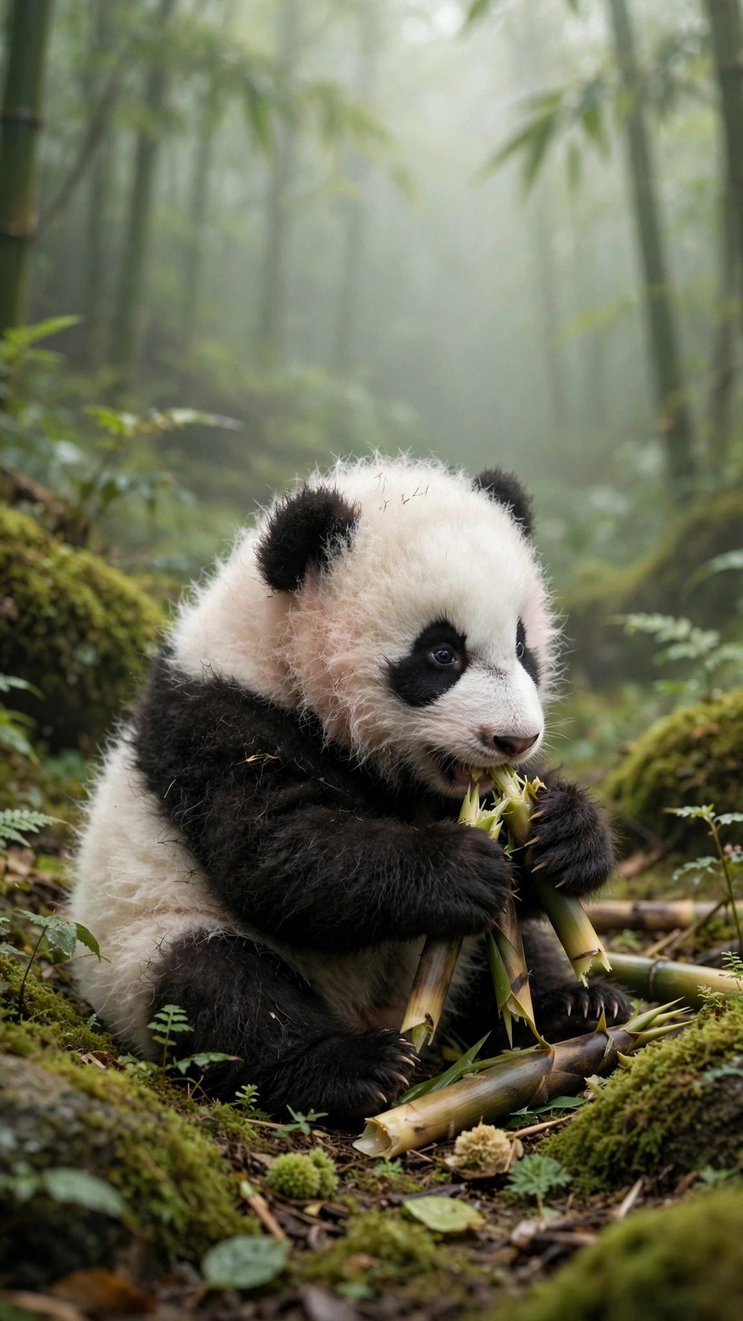 Baby Panda in Bamboo Wallpaper — Free Animals Wallpaper