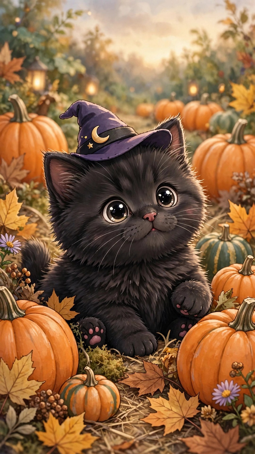 Black Cat Pumpkin Patch Wallpaper — Free Animals Wallpaper