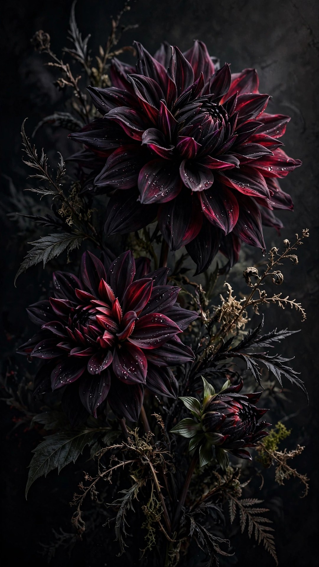 Black Dahlia Botanical Wallpaper — Free Botanical Wallpaper
