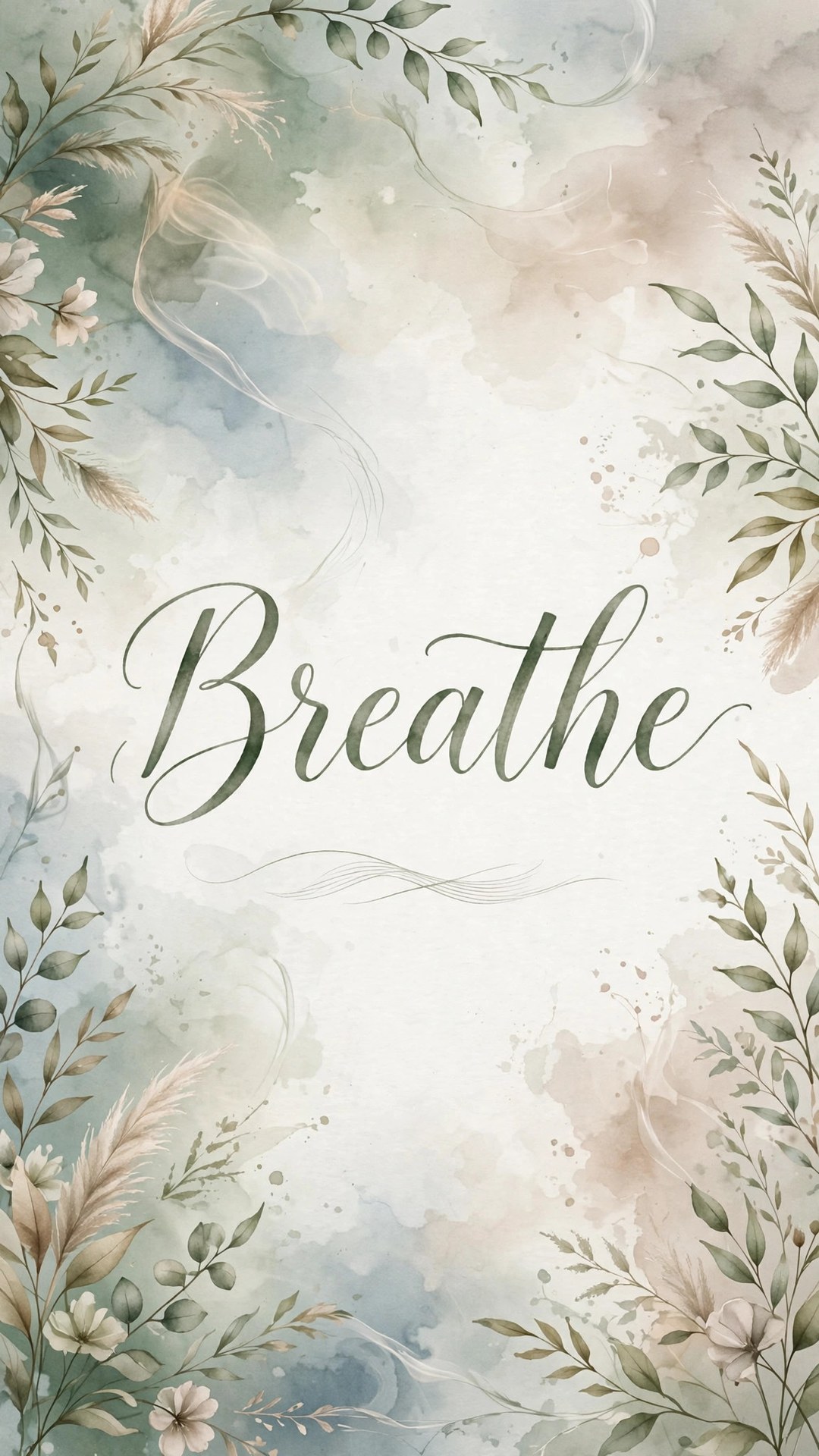 Breathe Minimal Typography Wallpaper — Free Quotes Wallpaper