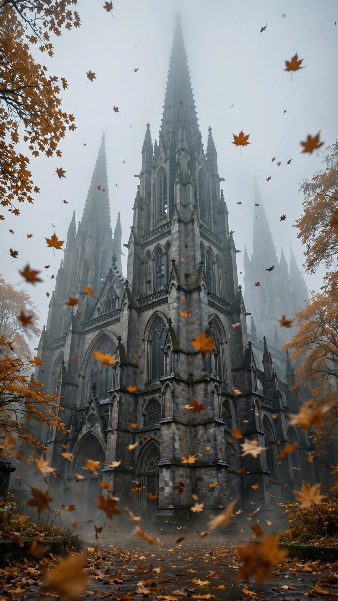 Mist-Cloaked Gothic Cathedral Wallpaper — Free Architecture Wallpaper