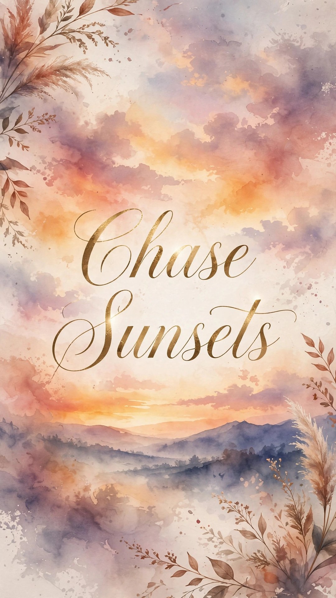Chase Sunsets Typography Wallpaper — Free Quotes Wallpaper