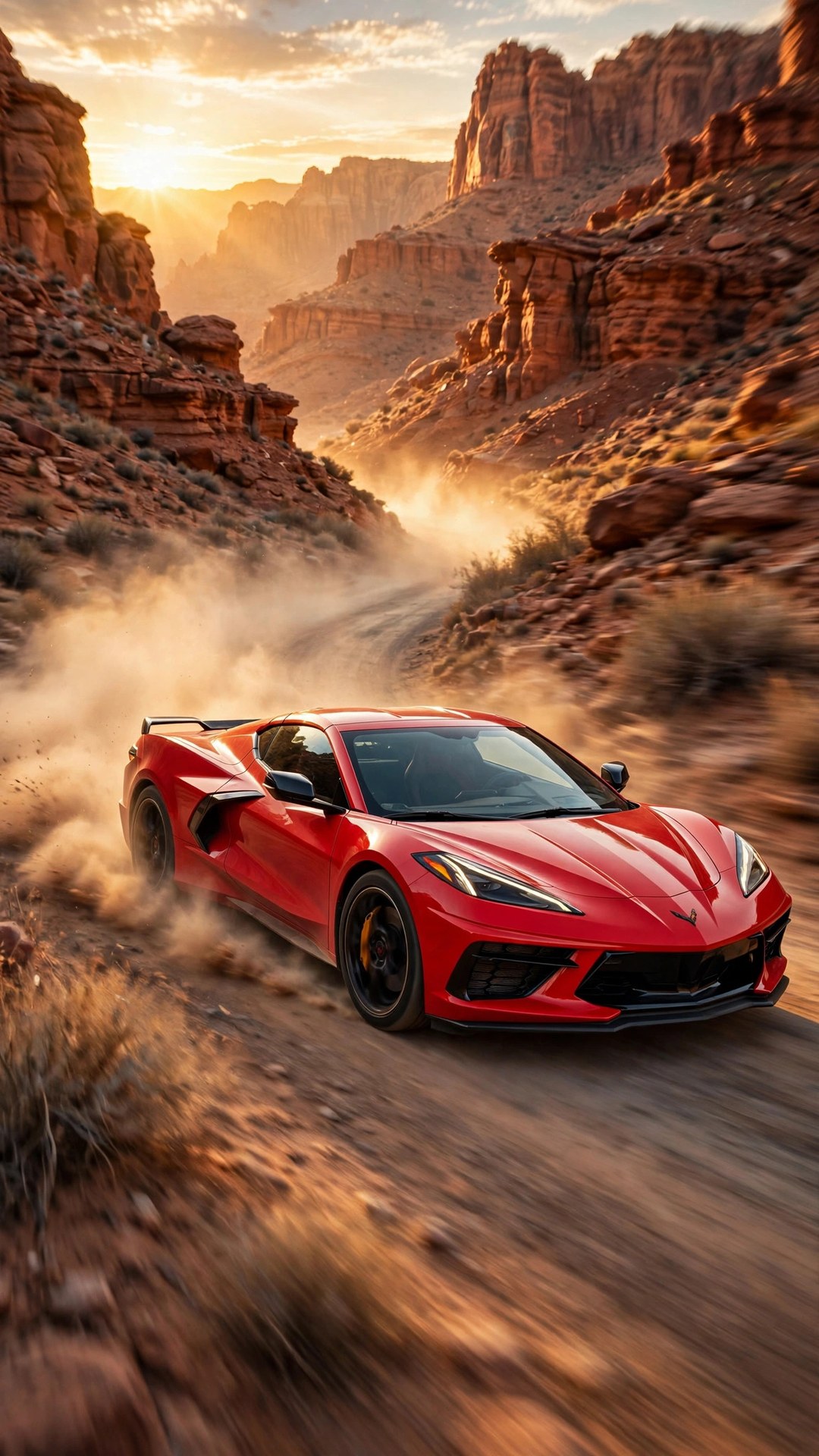 Corvette Canyon Sunset Wallpaper — Free Cars Wallpaper