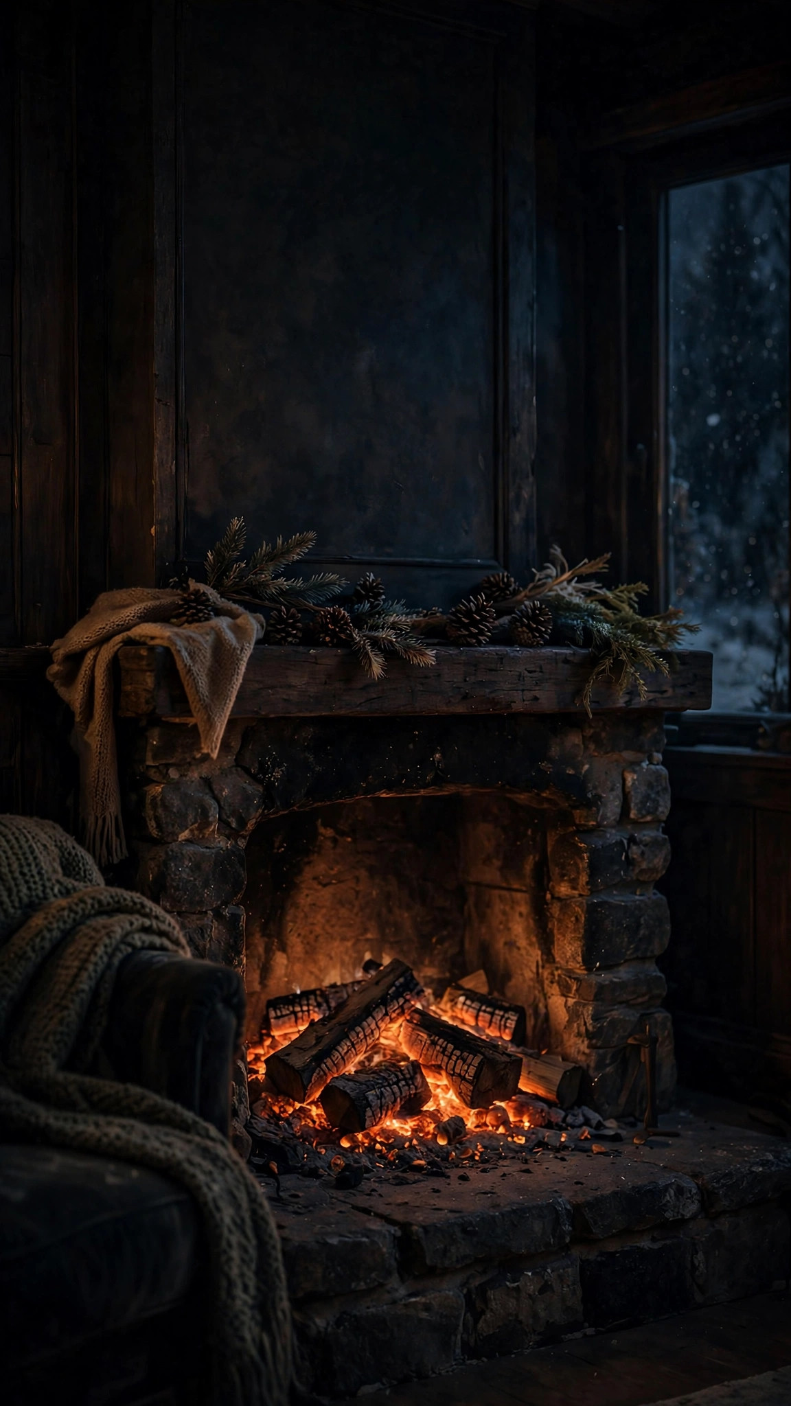 Cozy Fireplace Glow — Free Seasonal Wallpaper