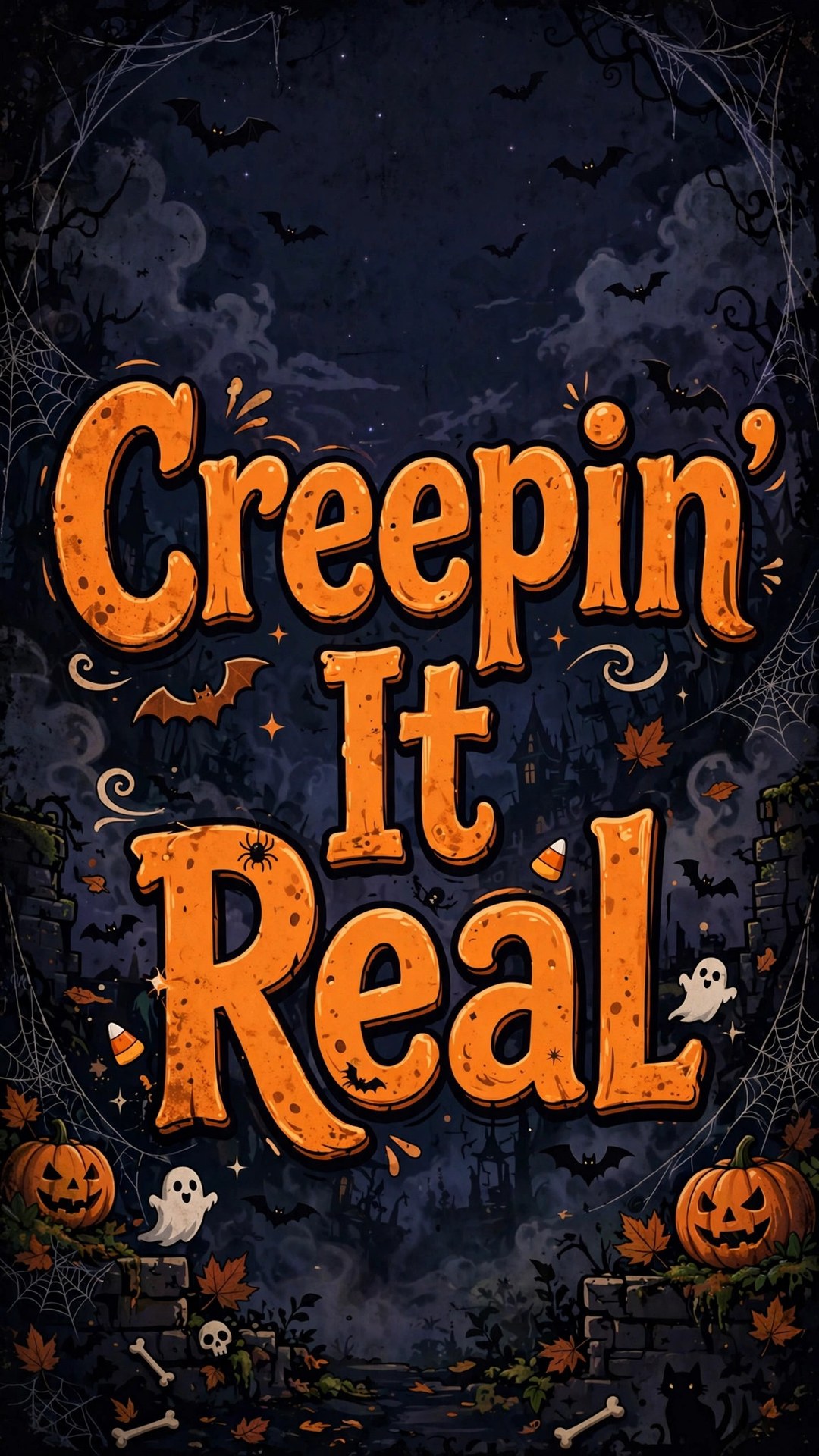 Creepin' It Real Halloween Typography Wallpaper — Free Quotes Wallpaper
