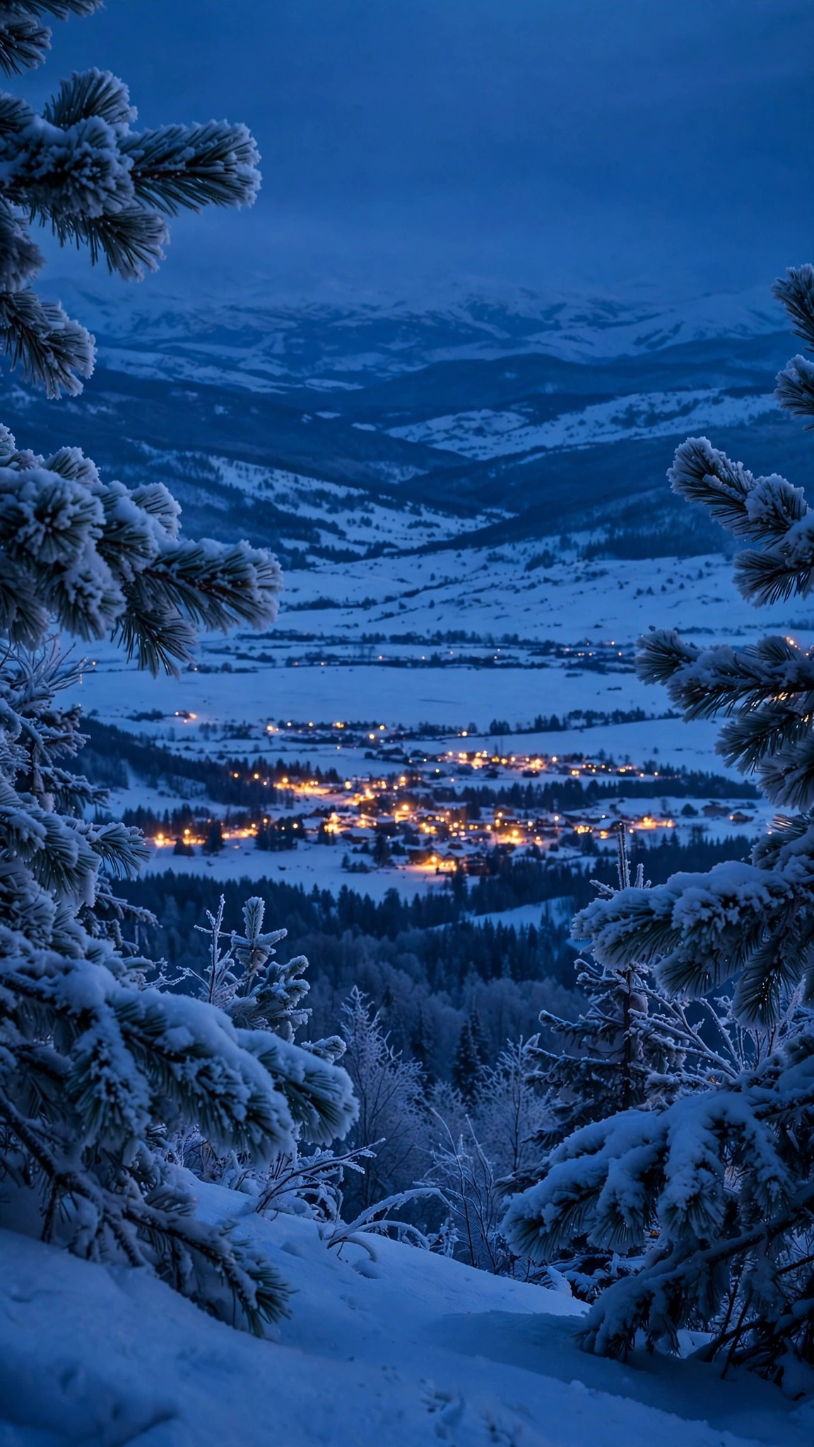 Crisp December Twilight — Free Seasonal Wallpaper