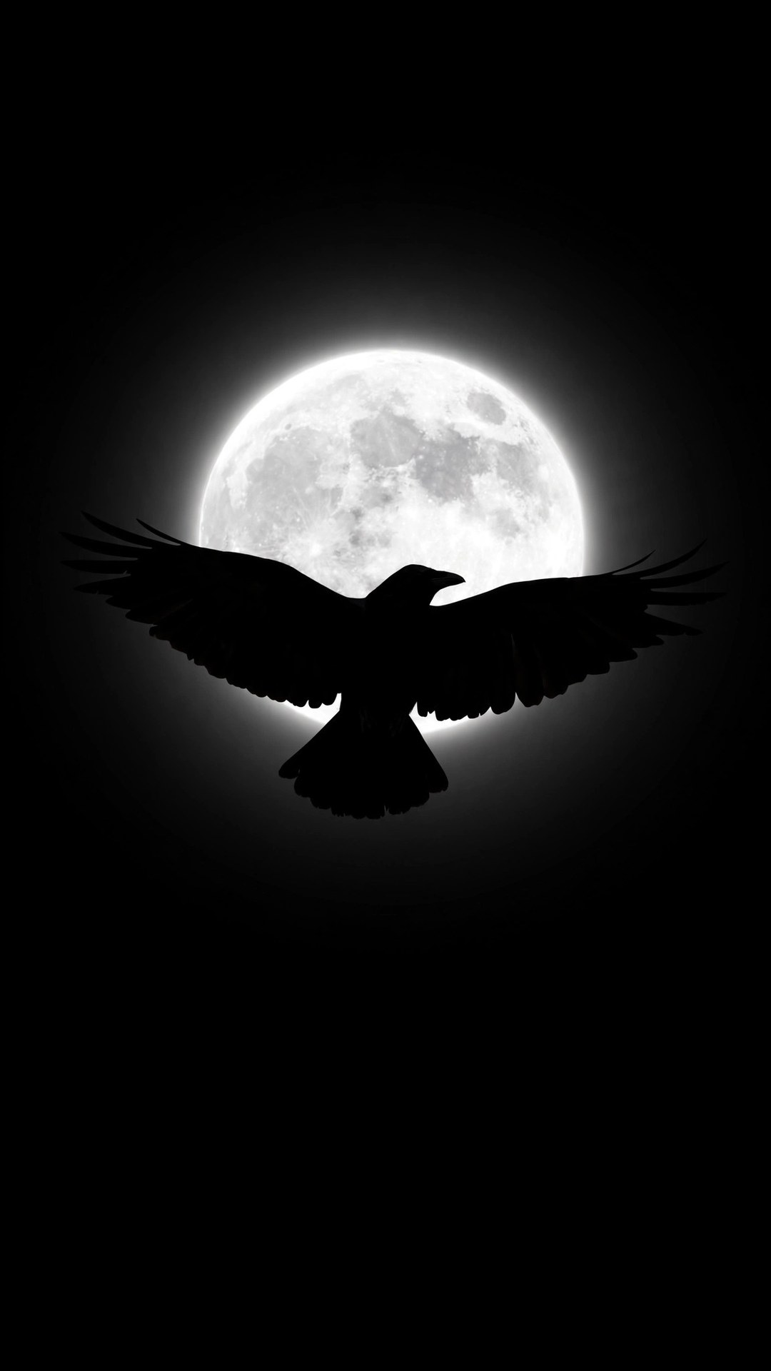 Crow Moon AMOLED Wallpaper — Free Dark / AMOLED Wallpaper