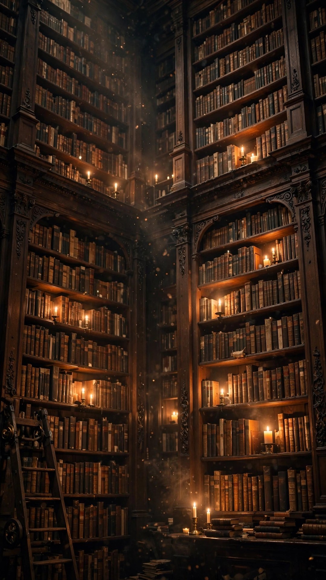 Dark Academia Library Wallpaper — Free Architecture Wallpaper