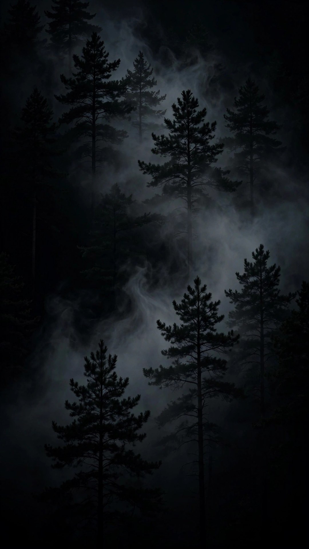Dark Forest Mist AMOLED Wallpaper — Free Dark / AMOLED Wallpaper