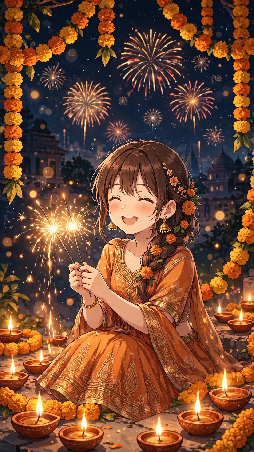 Diya Festival Anime Wallpaper — Free Anime Wallpaper