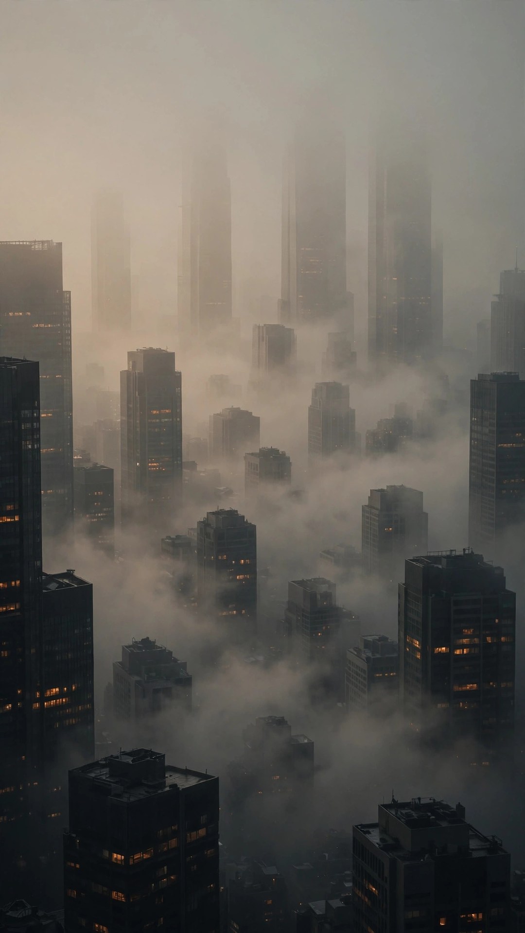 Foggy October City Skyline Wallpaper — Free Architecture Wallpaper