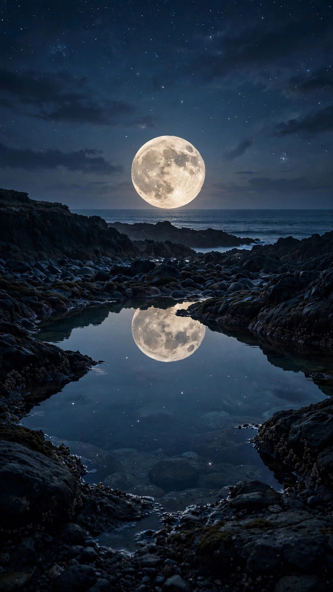 Full Moon Tide Pool Wallpaper — Free Ocean Wallpaper