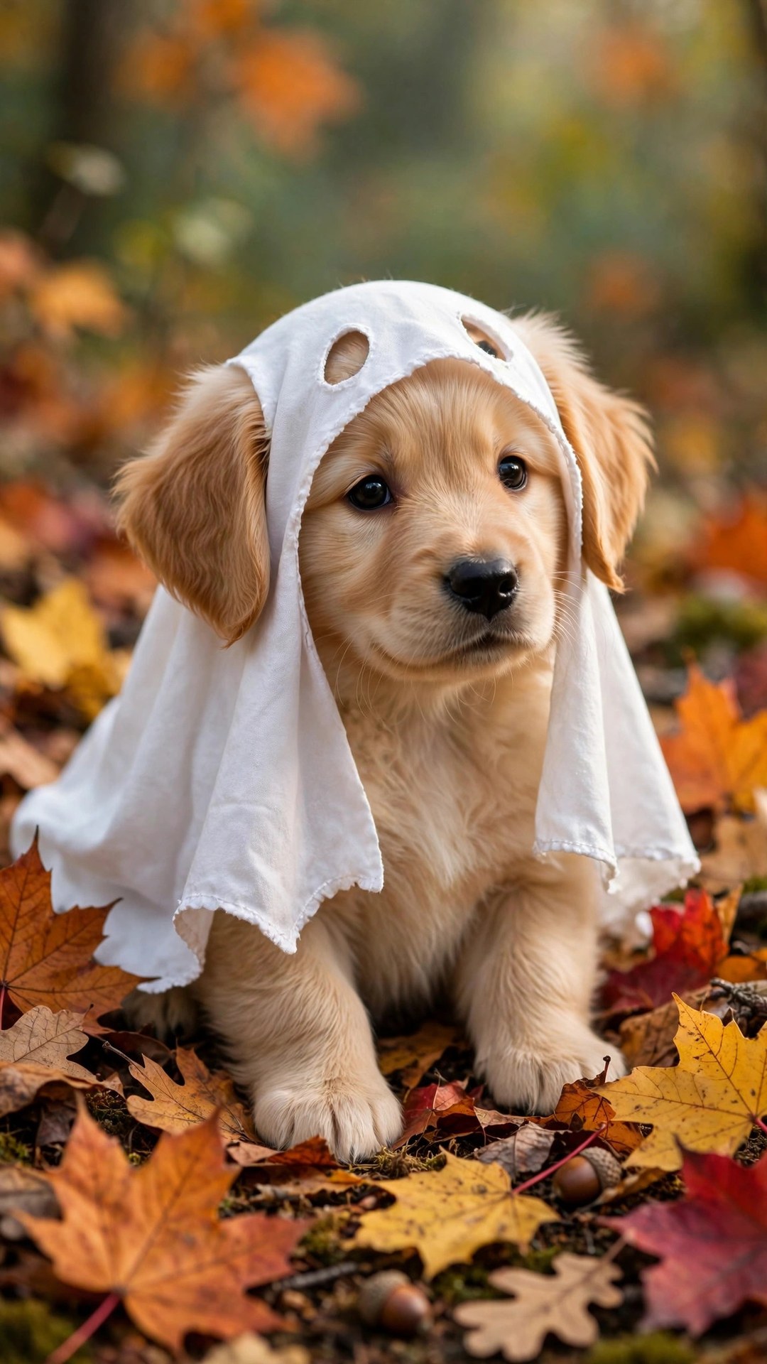 Puppy in Ghost Costume Wallpaper — Free Animals Wallpaper