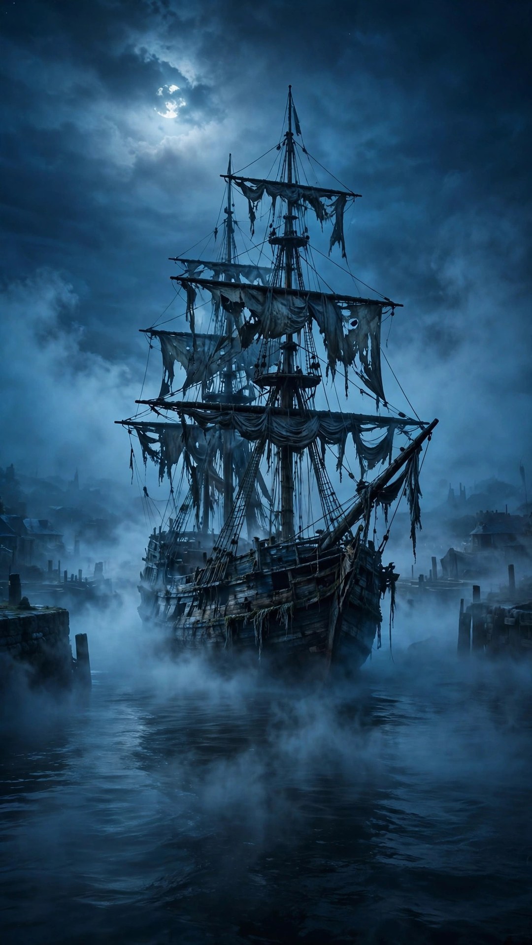 Ghost Ship Harbor Wallpaper — Free Ocean Wallpaper