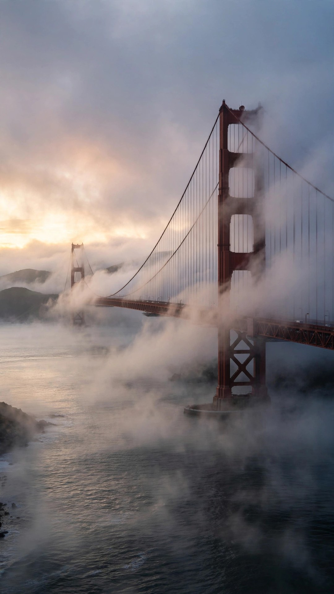 Golden Gate Bridge in Fog Wallpaper — Free Architecture Wallpaper