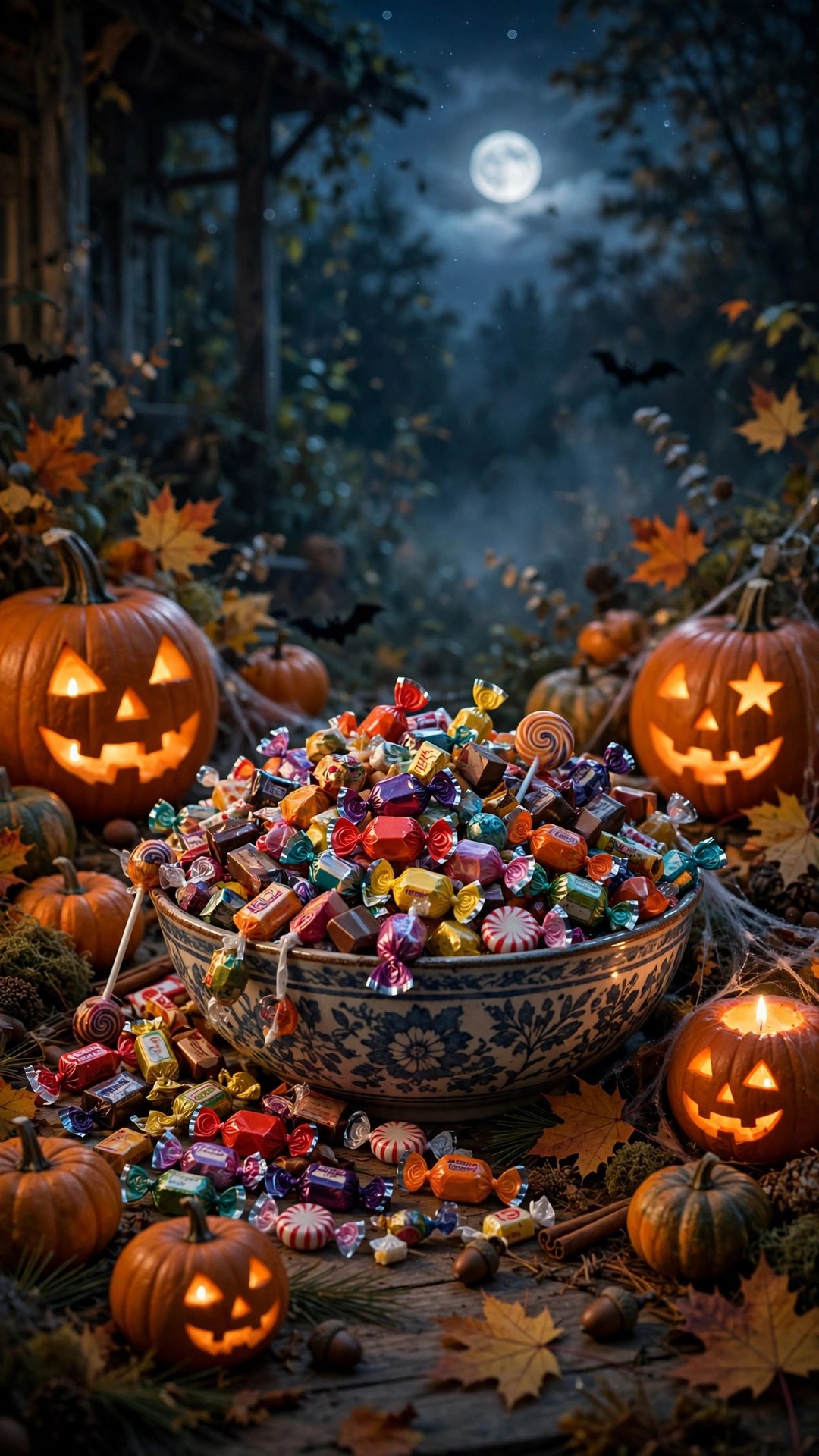 Halloween Candy Night Wallpaper — Free Seasonal Wallpaper