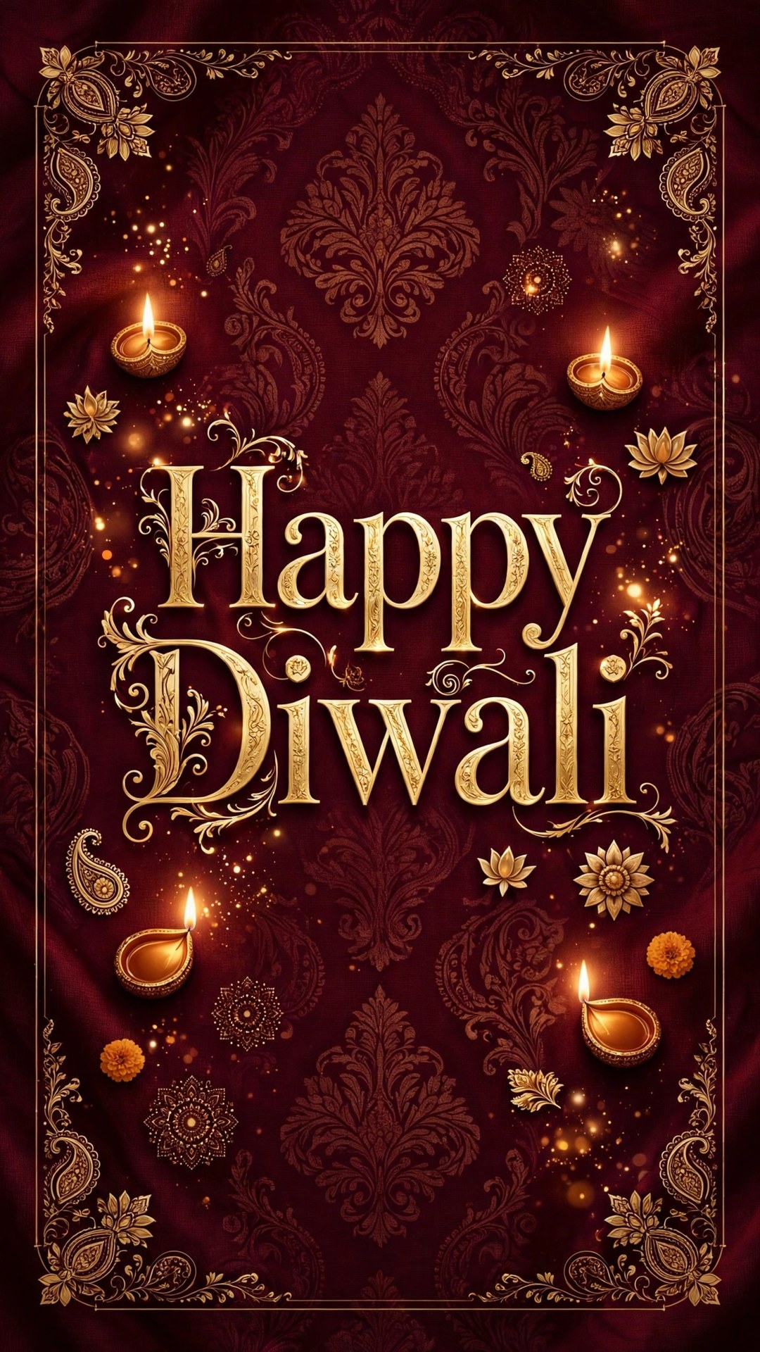 Happy Diwali Typography Wallpaper — Free Quotes Wallpaper