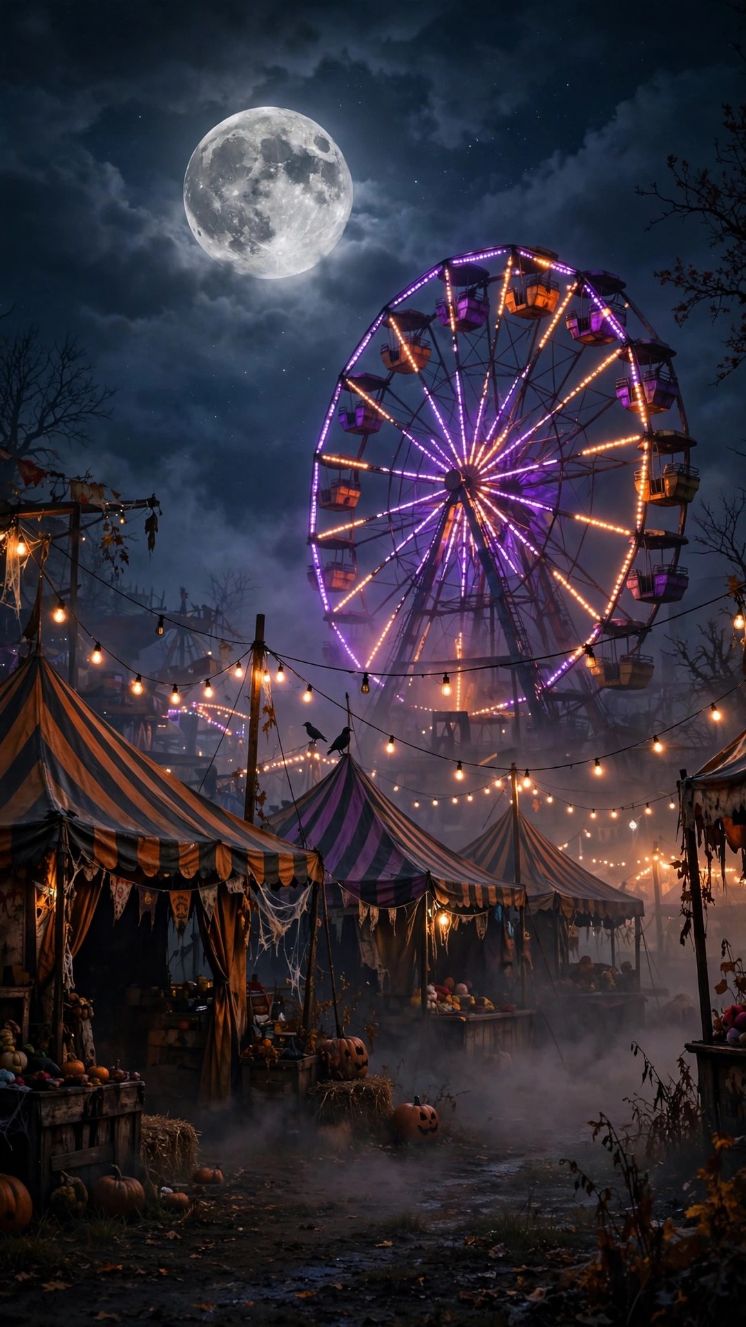 Haunted Carnival Night Wallpaper — Free Seasonal Wallpaper
