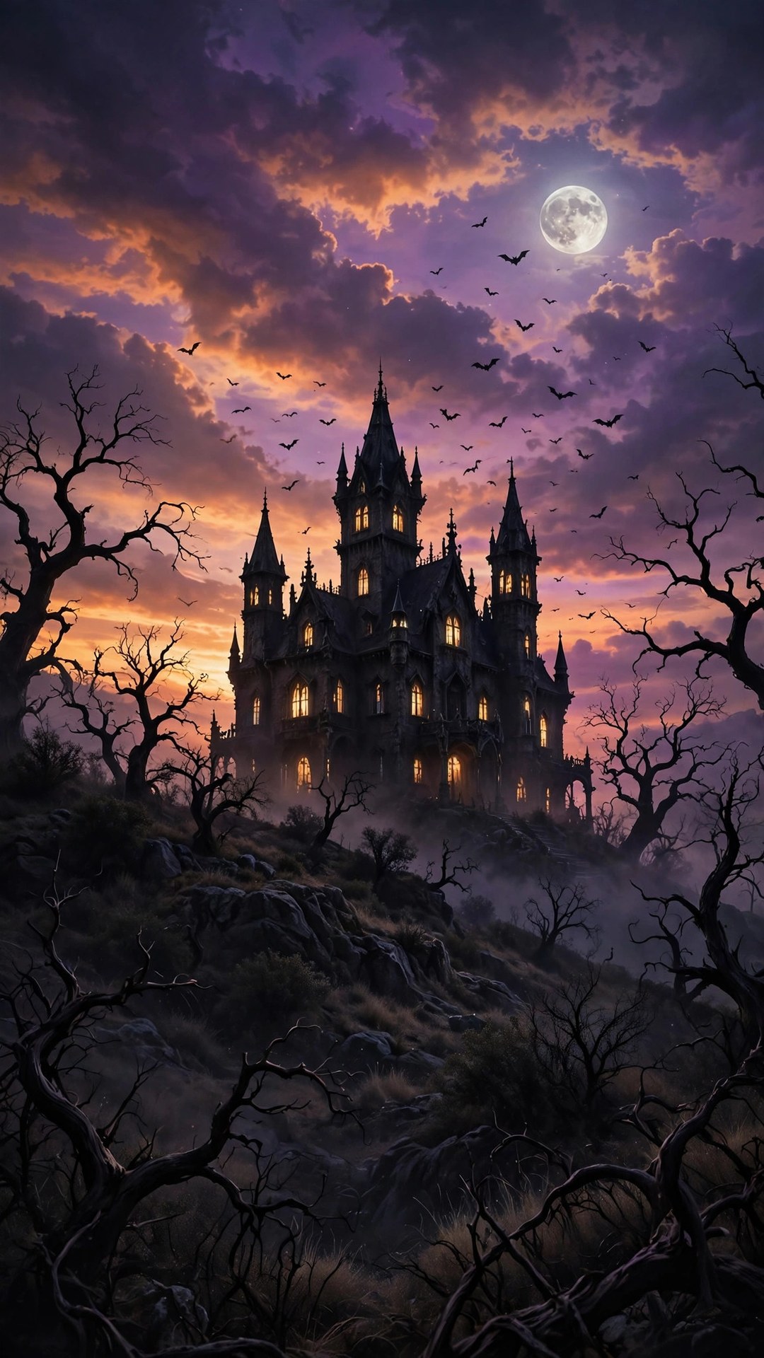 Haunted Mansion on the Hill Wallpaper — Free Architecture Wallpaper