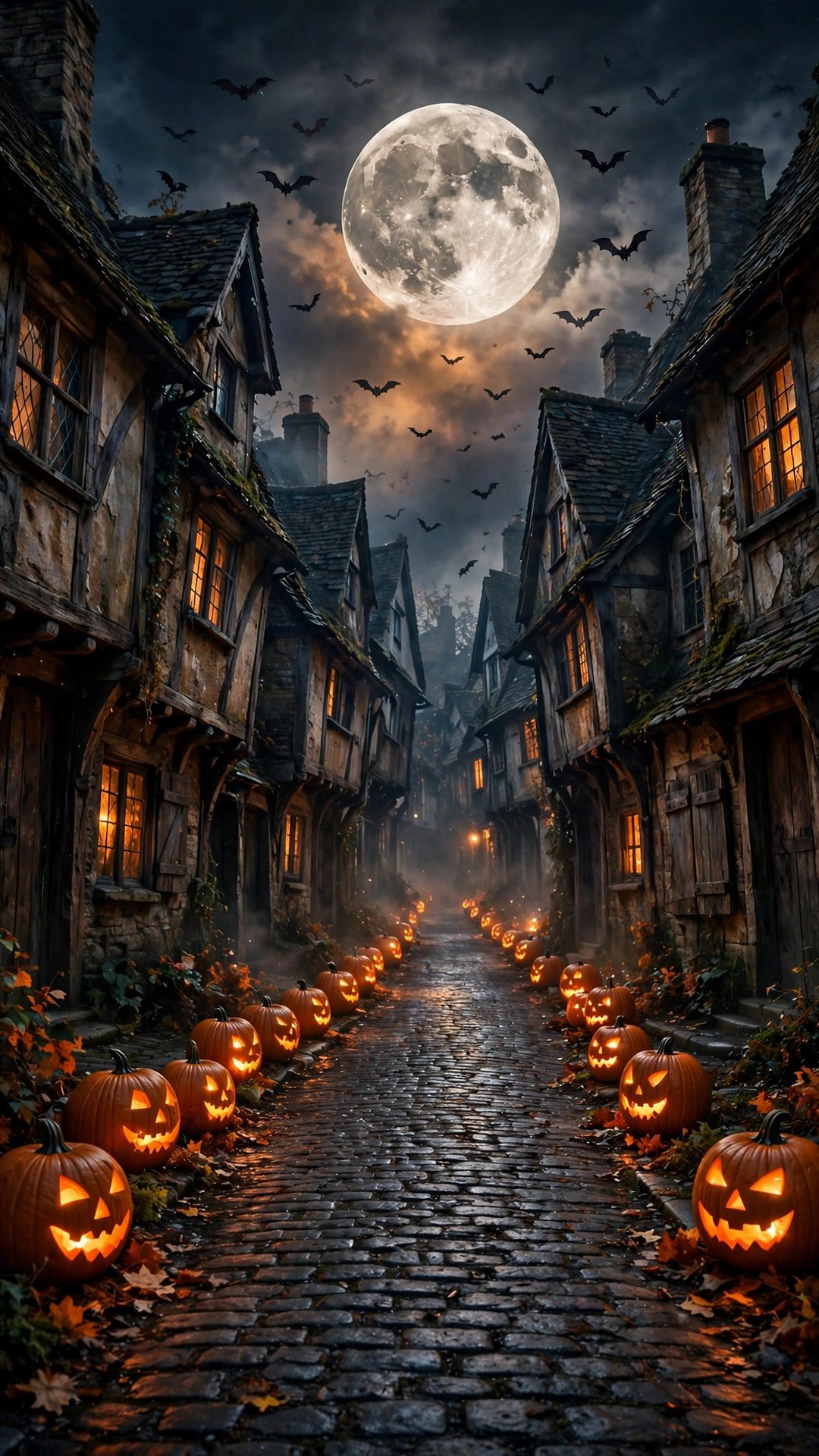 Haunted Old Town at Night Wallpaper — Free Architecture Wallpaper