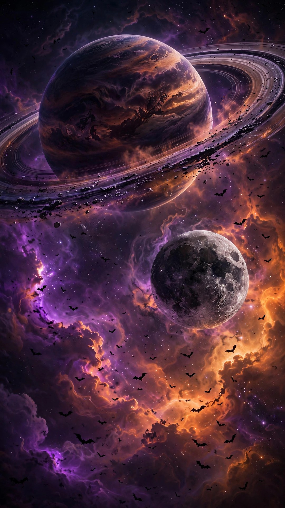 Haunted Ringed Planet Space Wallpaper — Free Space Wallpaper