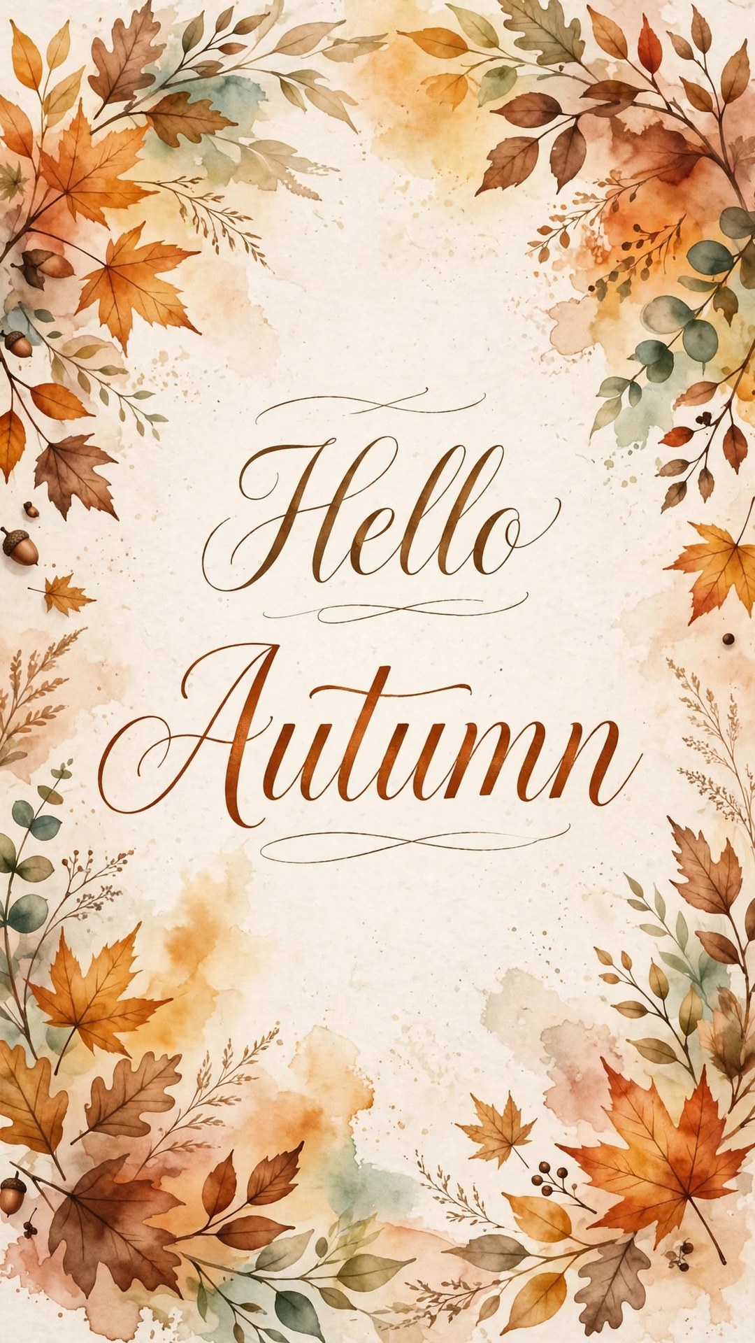 Hello Autumn Typography Wallpaper — Free Quotes Wallpaper