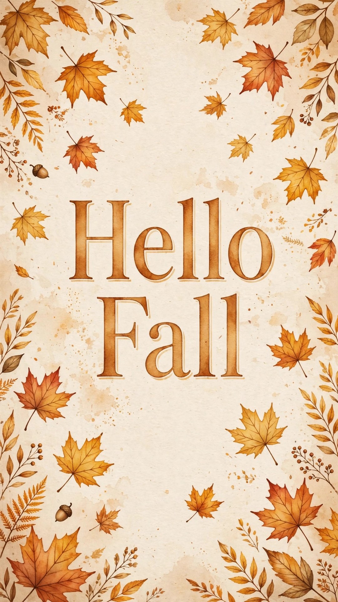 Hello Fall Typography Wallpaper — Free Quotes Wallpaper