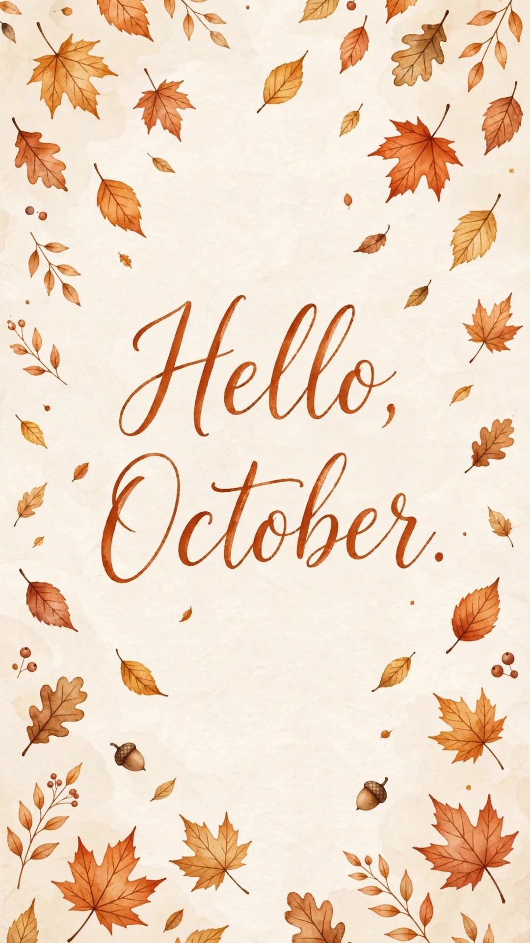 Hello October Typography Wallpaper — Free Quotes Wallpaper