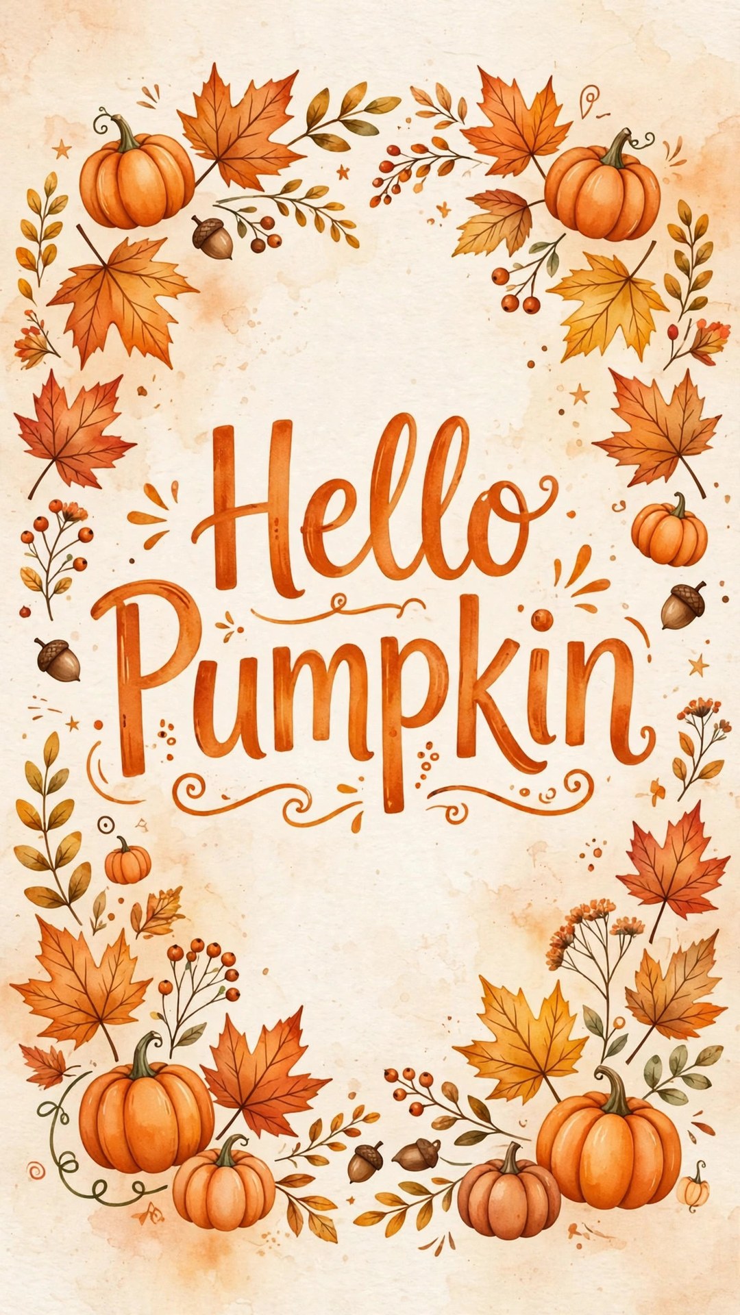 Hello Pumpkin Typography Wallpaper — Free Quotes Wallpaper