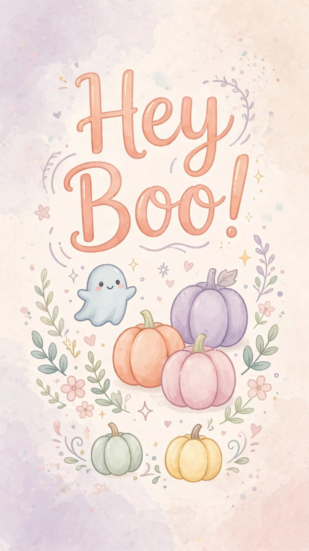 Hey Boo Cute Halloween Typography Wallpaper — Free Quotes Wallpaper