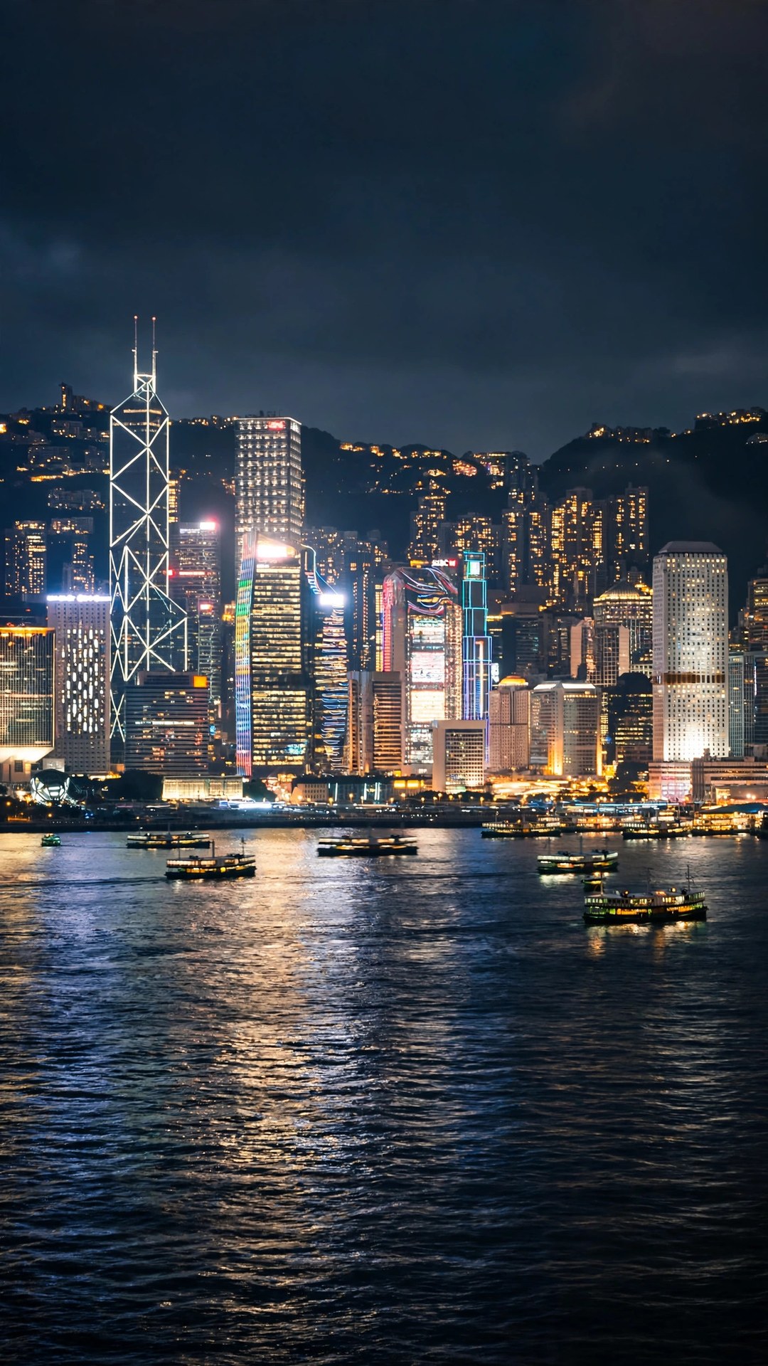 Hong Kong Victoria Harbour Night Wallpaper — Free Architecture Wallpaper