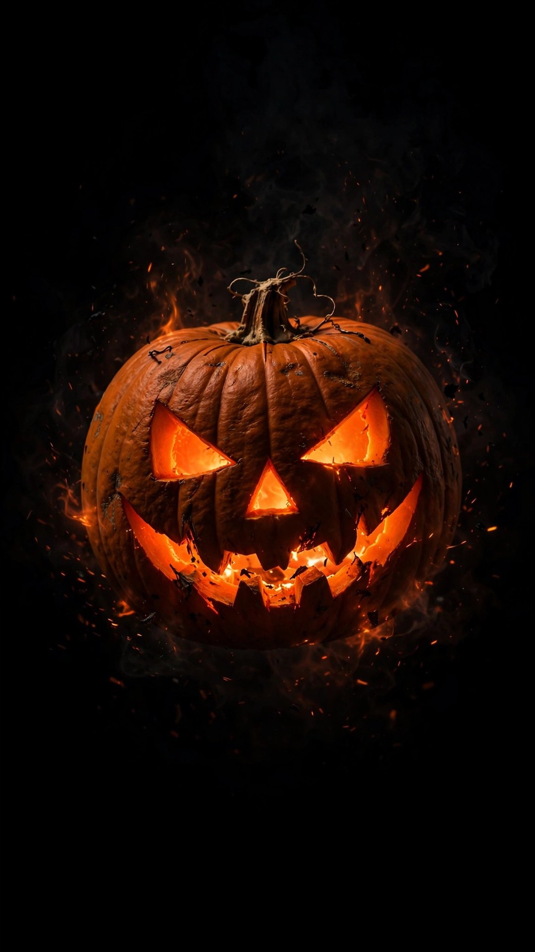 Jack-o'-Lantern AMOLED Wallpaper — Free Dark / AMOLED Wallpaper