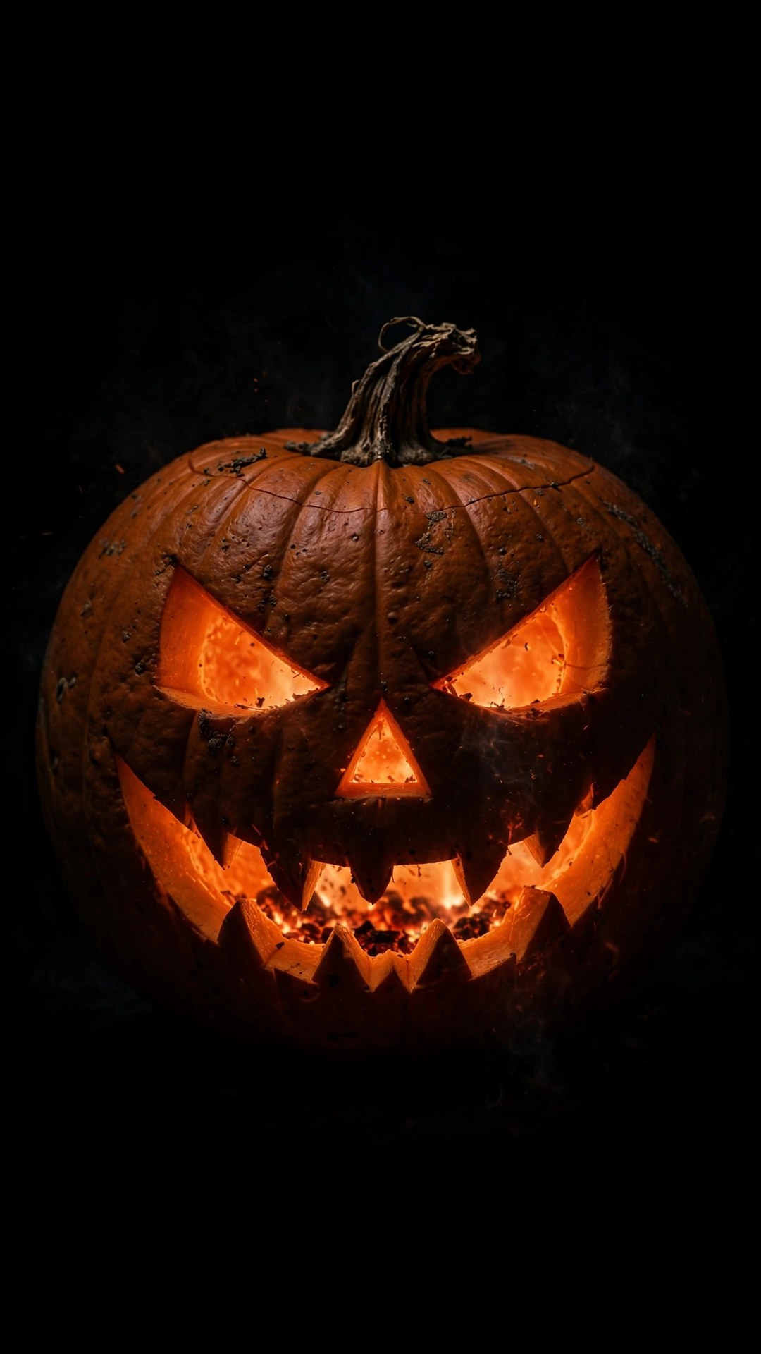 Jack-o'-Lantern Glow AMOLED Wallpaper — Free Dark / AMOLED Wallpaper