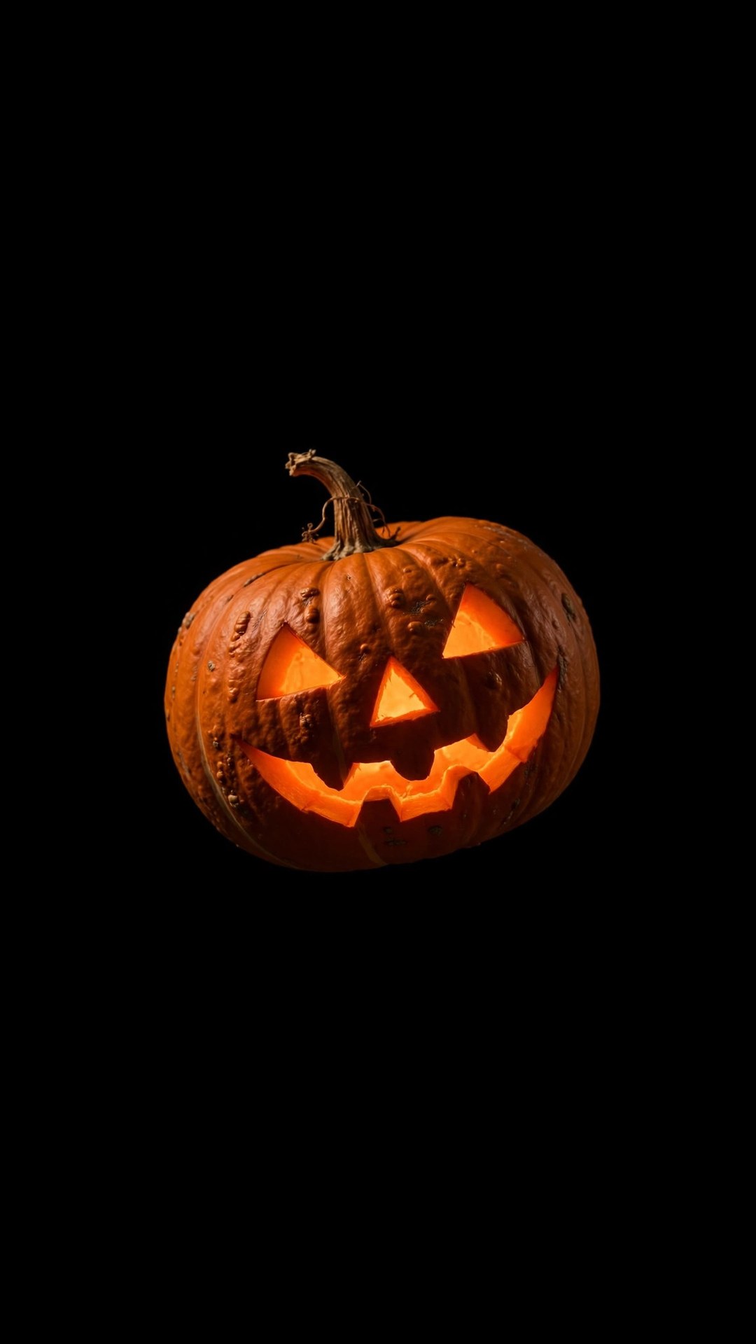 Jack-o'-Lantern True Black AMOLED Wallpaper — Free Dark / AMOLED Wallpaper