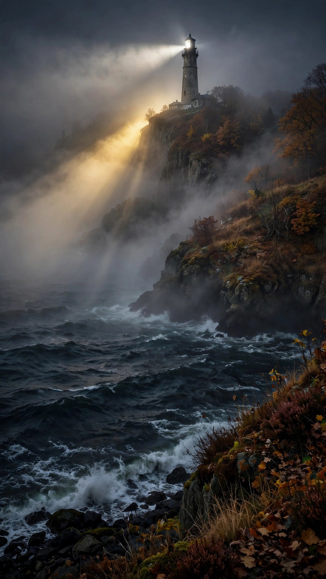 Lighthouse in Sea Fog Wallpaper — Free Ocean Wallpaper