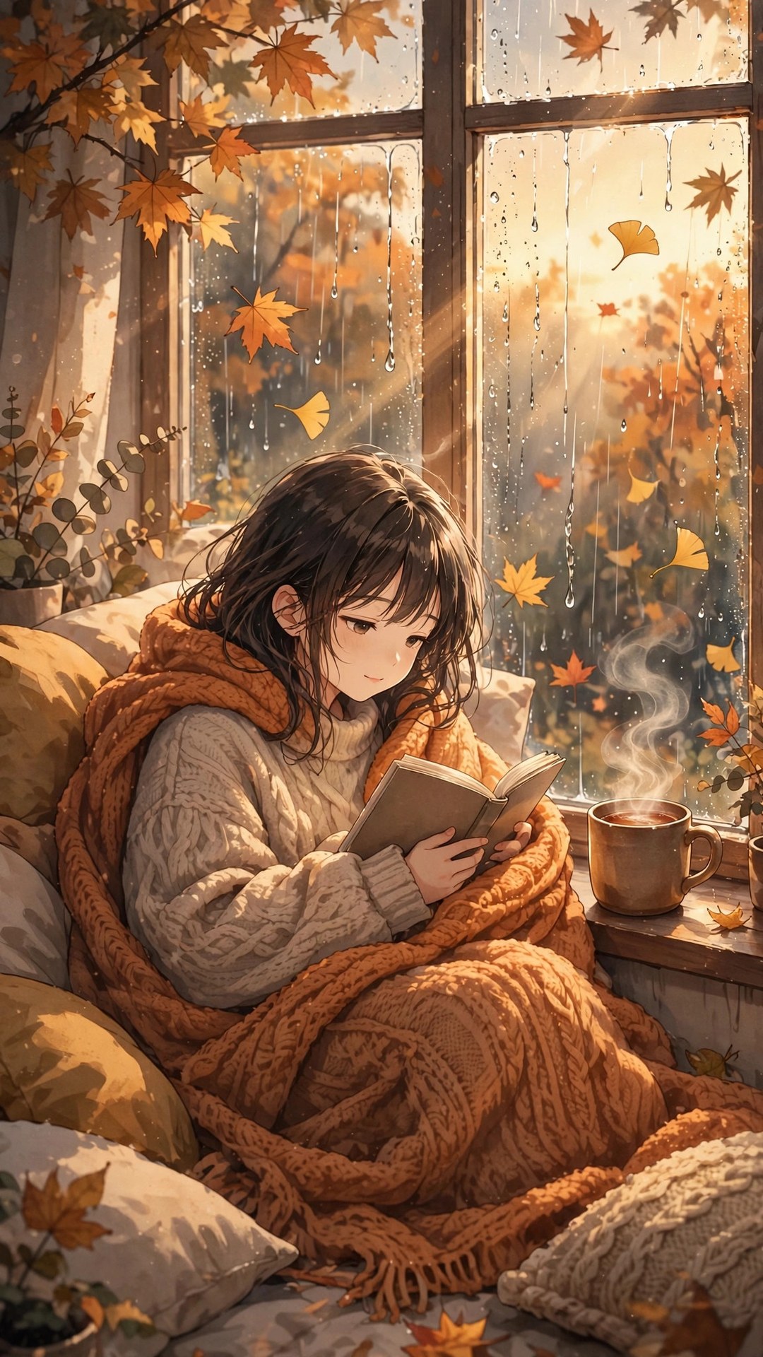 Cozy Lofi Autumn Anime Wallpaper — Free Anime Wallpaper