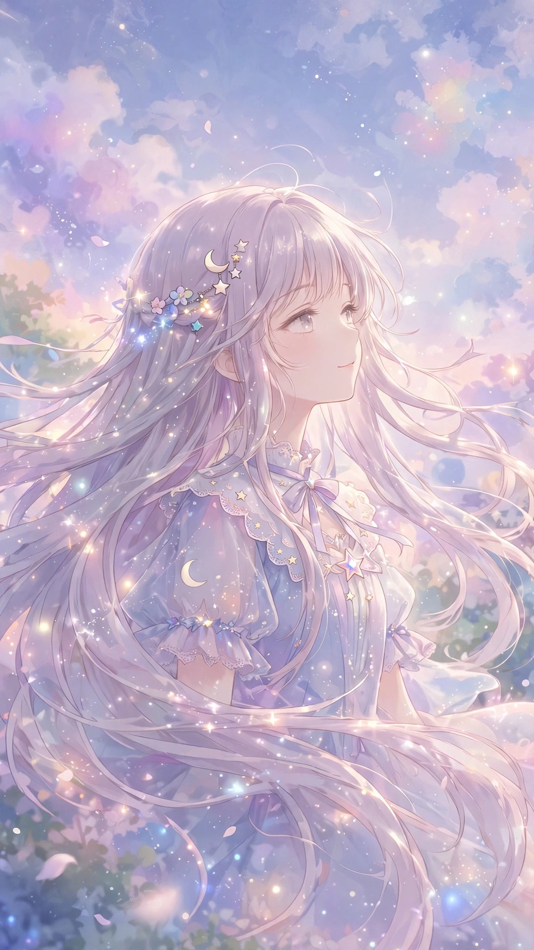 Dreamy Glowing Magical Girl Anime Wallpaper — Free Anime Wallpaper