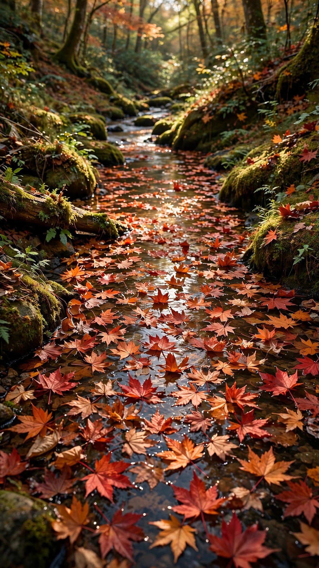 Maple Leaf River Wallpaper — Free Nature Wallpaper