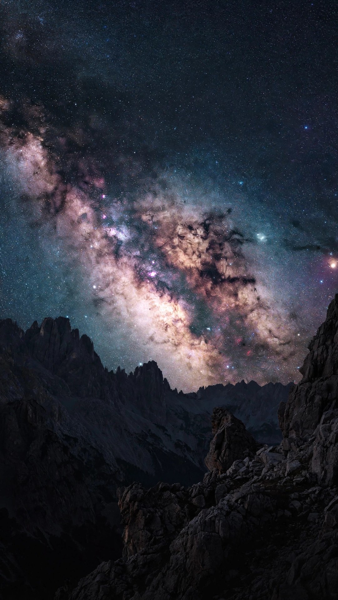 Milky Way Over Mountains Wallpaper — Free Space Wallpaper