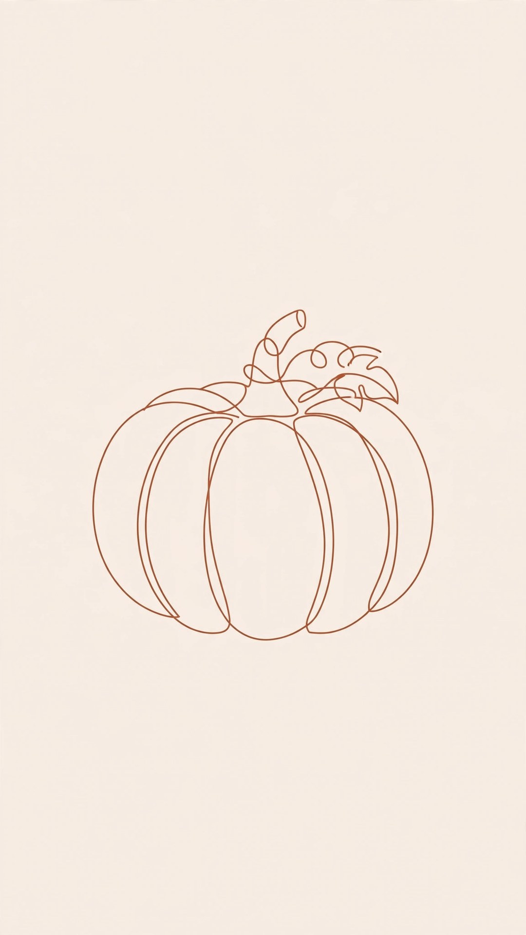 Minimal Pumpkin Line Art Wallpaper — Free Minimal Wallpaper