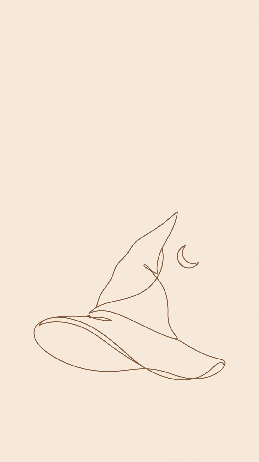 Witch Hat Line Art Minimal Wallpaper — Free Minimal Wallpaper