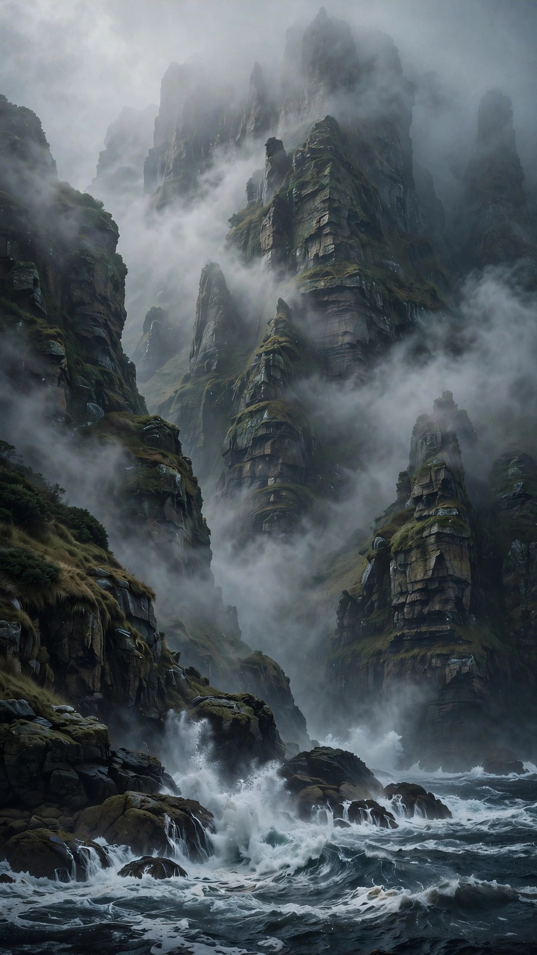 Misty Coastline Cliffs Wallpaper — Free Ocean Wallpaper