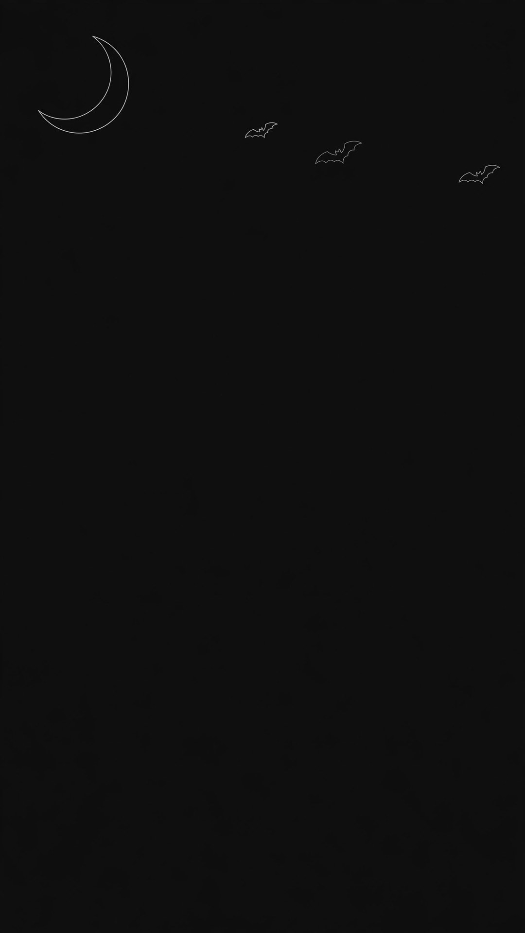 Minimal Moon and Bats Line Art Wallpaper — Free Minimal Wallpaper