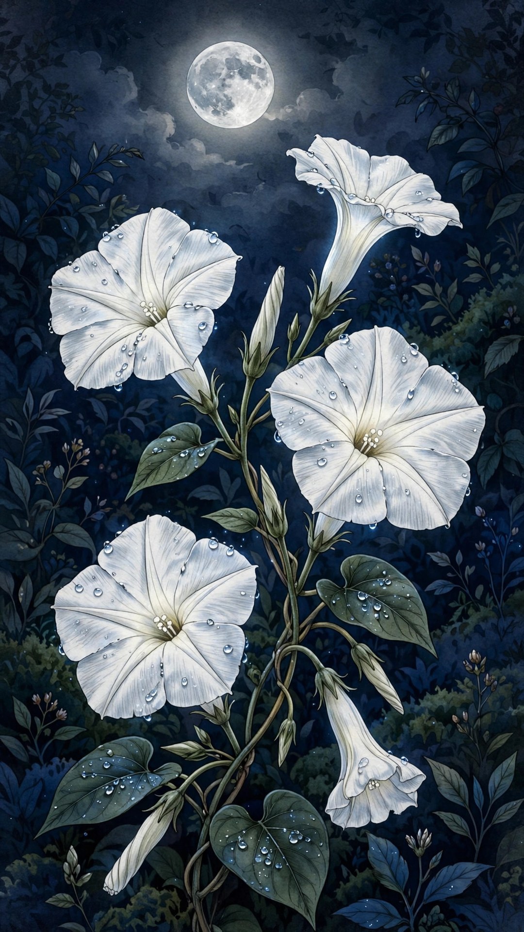 Moonflower Night Bloom Wallpaper — Free Botanical Wallpaper