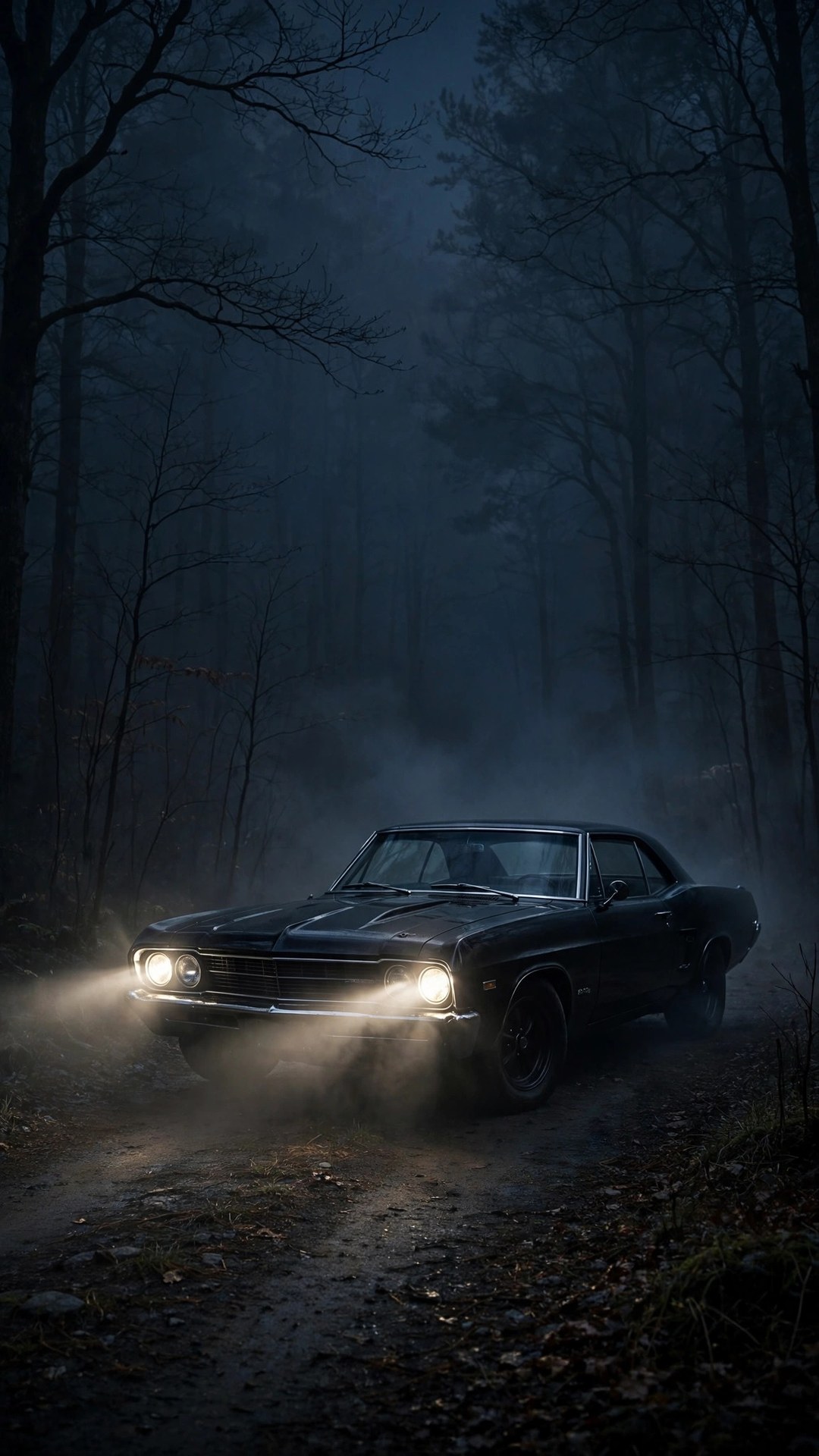 Muscle Car Foggy Forest Wallpaper — Free Cars Wallpaper