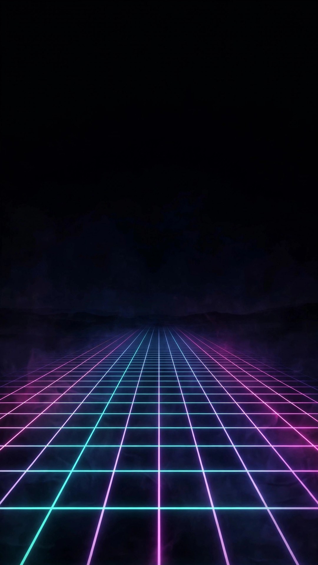 Neon Grid Retro AMOLED Wallpaper — Free Dark / AMOLED Wallpaper