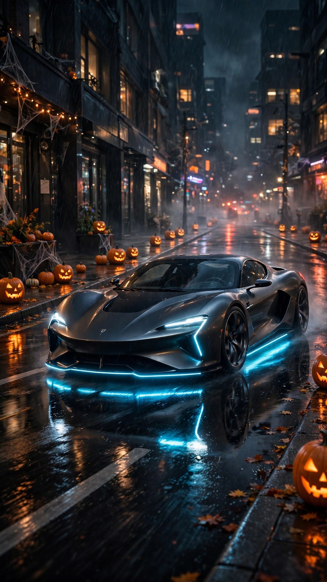Neon Halloween Night Street Race Wallpaper — Free Cars Wallpaper