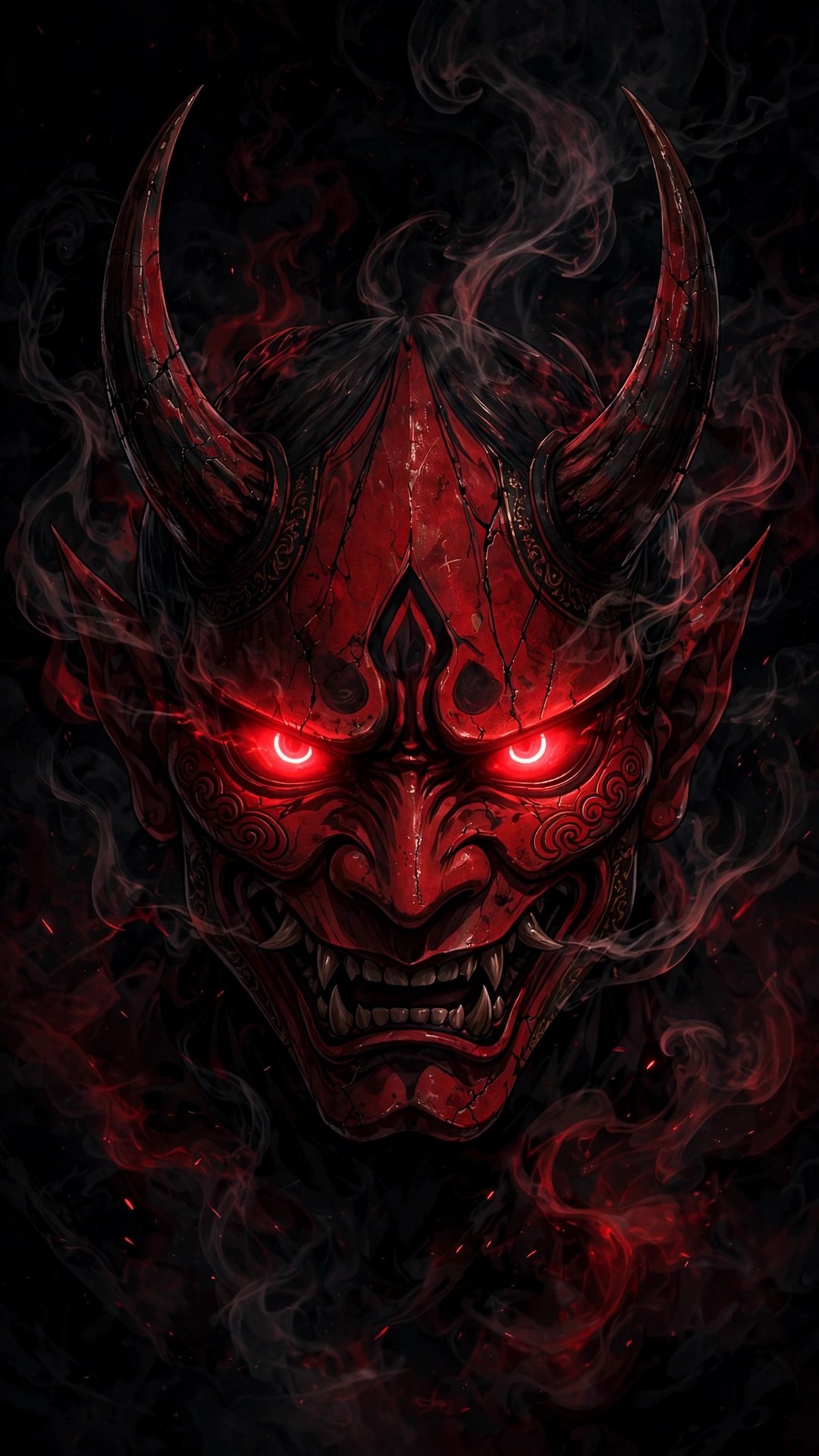 Neon Oni Mask Anime Wallpaper — Free Anime Wallpaper